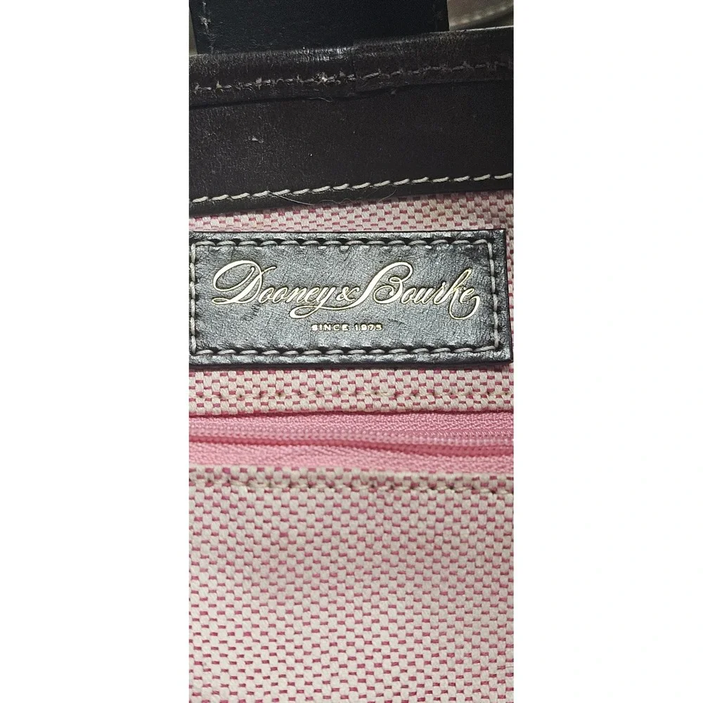 Vintage Dooney & Bourke African Safari giraffe print canvas leatehr toe bag